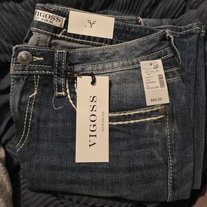 Vigoss Women's Dark Blue Straight Leg Jeans